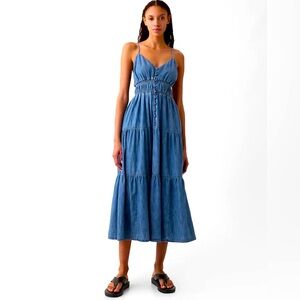 Gap Organic Cotton Denim Maxi Dress NWT